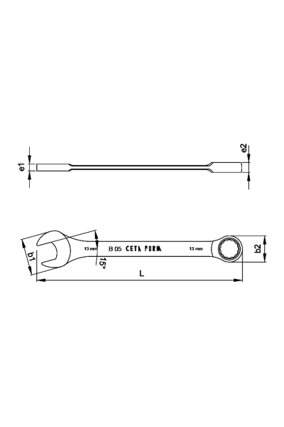 Cetaform - Ceta Form B05-22 Düz 22mm C-GEAR Cırcırlı Kombine Anahtar Ceta Form B05-22 Düz 22mm C-GEAR Cırcırlı Kombine Anahtar - Thumbnail