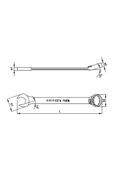 Cetaform - Ceta Form B05R-12 Özel Ağız 12mm C-GEAR Cırcırlı Kombine Anahtar Ceta Form B05R-12 Özel Ağız 12mm C-GEAR Cırcırlı Kombine Anahtar - Thumbnail