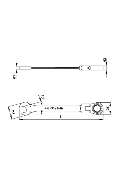 Ceta Form B06-11 Mafsallı 11mm C-GEAR Cırcırlı Kombine Anahtar - Thumbnail
