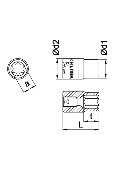 Ceta Form C16-07 3/8 inç E07 Dış Torx Lokma Anahtar - Thumbnail