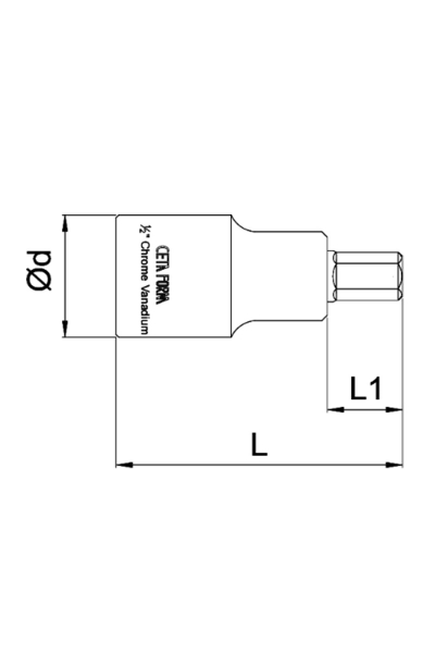 Ceta Form C18S-H04 3/8 inç 4mm Allen Uçlu Lokma - Thumbnail