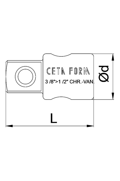Ceta Form C21-91 1/2 inç D 1/2 inç E 3/8 inç 3 Yollu Lokma Adaptörü - Thumbnail