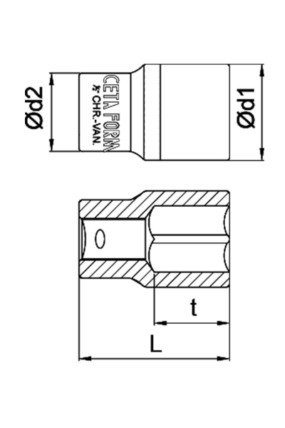 Ceta Form C22-B28 1/2 inç 28mm 12 Köşe Lokma Anahtar - Thumbnail