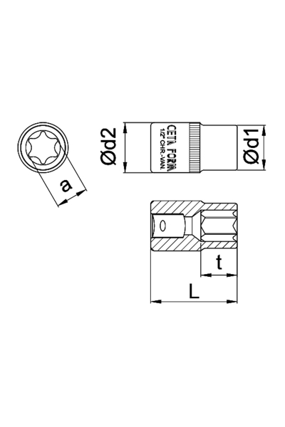 Ceta Form C26-10 E10 Dış Torx Lokma Anahtar - Thumbnail
