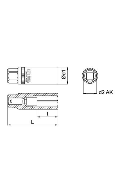Ceta Form C27-R16 1/2 inç 16mm Contalı Buji Lokması - Thumbnail