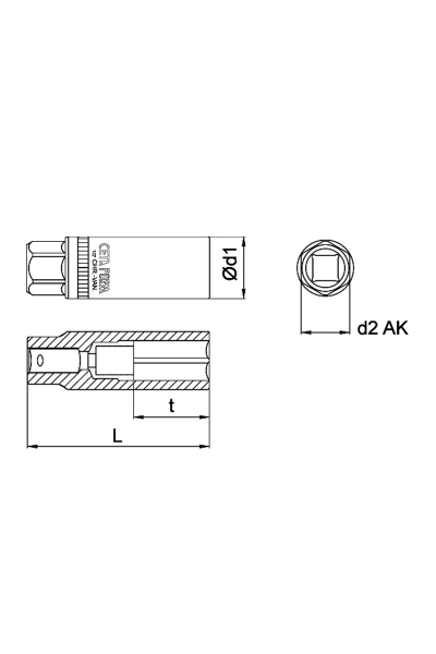 Ceta Form C27-R21 1/2 inç 21mm Contalı Buji Lokması - Thumbnail