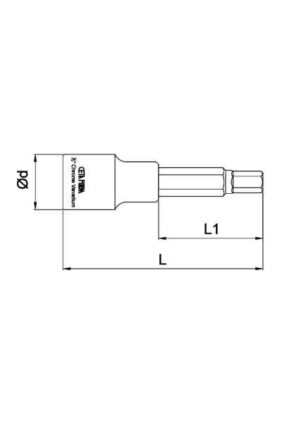 Ceta Form C28S-H05L 1/2 inç 5x100mm Uzun Tip Allen Uçlu Lokma - Thumbnail