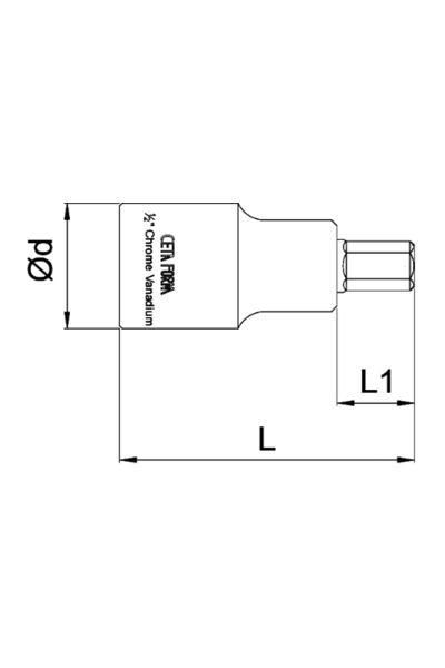 Ceta Form C28S-H07 1/2 inç 7x55mm Kısa Tip Allen Uçlu Lokma - Thumbnail