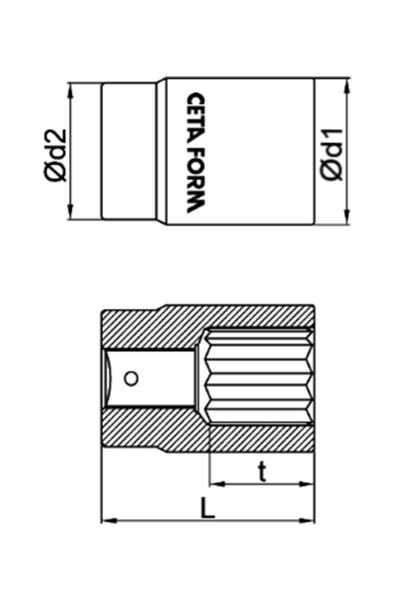 Ceta Form C42-B36 1 inç 12 Köşe 36mm Yıldız Lokma Anahtar - Thumbnail