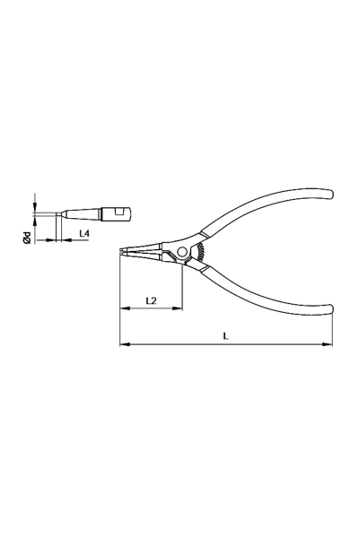 Ceta Form E65-44-0225 225mm Düz Uçlu Yaylı Dış Segman Pensesi - Thumbnail