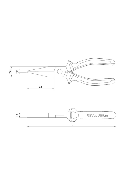 Ceta Form G17-18-0160 160mm DuoTech Saplı İzoleli Yassı Kargaburun - Thumbnail