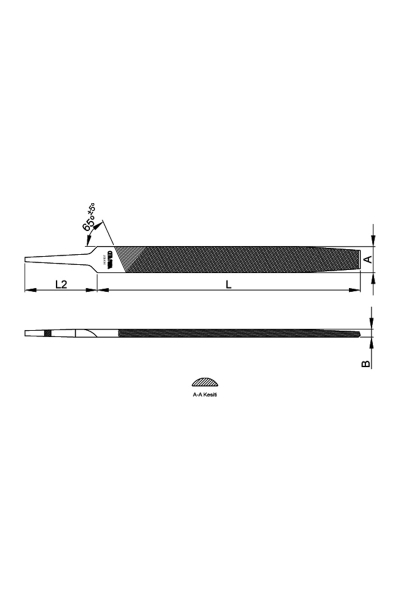 Ceta Form J56-312 İnce Diş 12 inç 300mm Yarım Yuvarlak Eğe - Thumbnail