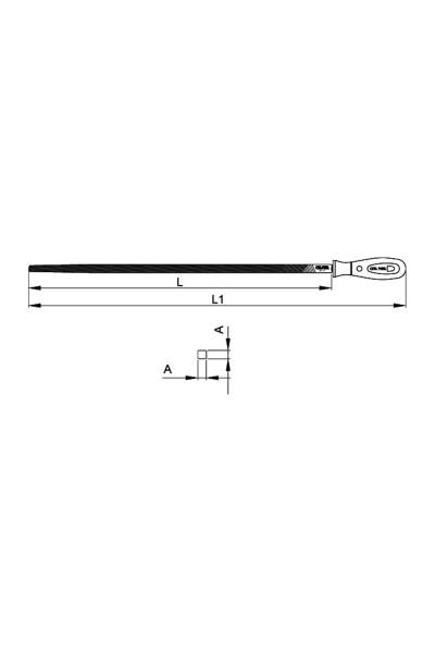 Ceta Form J58-110H 10 inç-250mm Kalın Dişli Ergonomik Saplı Kare Eğe - Thumbnail