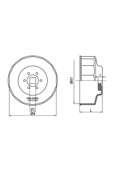 Ceta Form N14-017612 76mm Tas Tipi Yağ Filtre Anahtarı - Thumbnail