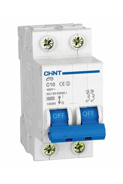 Chint - Chint 185640 eB Serisi 2P 4,5kA C Tipi 63A Otomatik Sigorta
