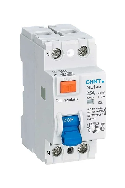 Chint - Chint 200214 NL1 Serisi AC Tipi 2x63A 6kA 30mA Kaçak Akım Rölesi