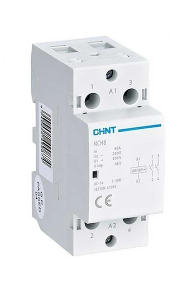 CHINT 256054 NCH8 Serisi 220/230 V AC Bobinli 2P 20A 2NA Sessiz Kontaktör