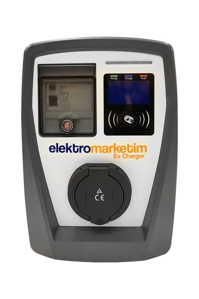 Elektromarketim - Elektromarketim EMEV 22kW 3 Faz 32A Tip 2 Soketli Elektrikli Araç Şarj İstasyonu
