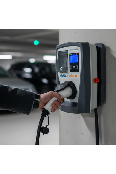 Elektromarketim EMEV 22kW 3 Faz 32A Tip 2 Soketli Elektrikli Araç Şarj İstasyonu - Thumbnail