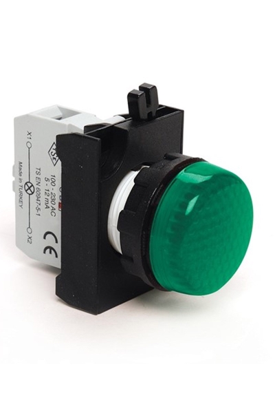 Emas - Emas CP0Y0XY Yeşil Led Kontak Bloklu Sinyal Lambası Emas - Emas CP0Y0XY Yeşil Led Kontak Bloklu Sinyal Lambası