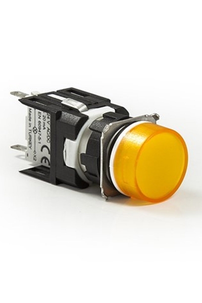 Emas D080YXS 16mm Sarı D Tipi Led Yuvarlak Sinyal Lambası - Thumbnail