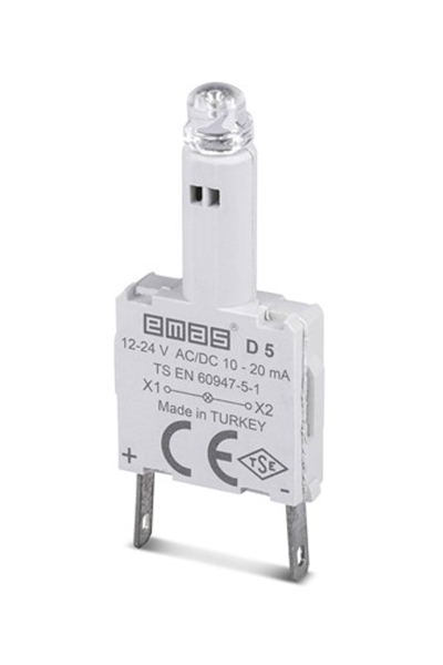 Emas - Emas D5 24V AC/DC D Serisi Beyaz Ledli Kumanda Butonu Emas - Emas D5 24V AC/DC D Serisi Beyaz Ledli Kumanda Butonu