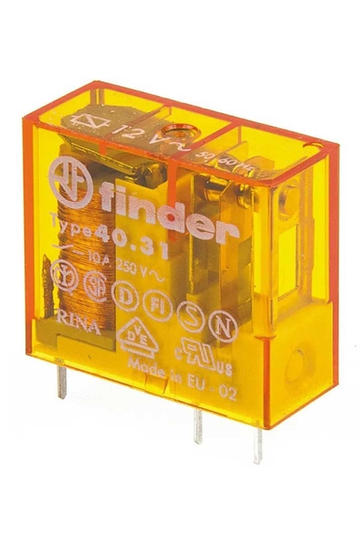 Finder - Finder 40.31.8.012.0000 1CO 10A 12V AC Minyatür Pcb Röle Finder - Finder 40.31.8.012.0000 1CO 10A 12V AC Minyatür Pcb Röle