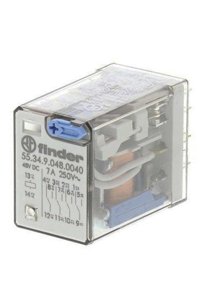 Finder - Finder 55.34.9.048.0040 4CO 10A 48V DC Minyatür Genel Amaçlı Röle Finder - Finder 55.34.9.048.0040 4CO 10A 48V DC Minyatür Genel Amaçlı Röle