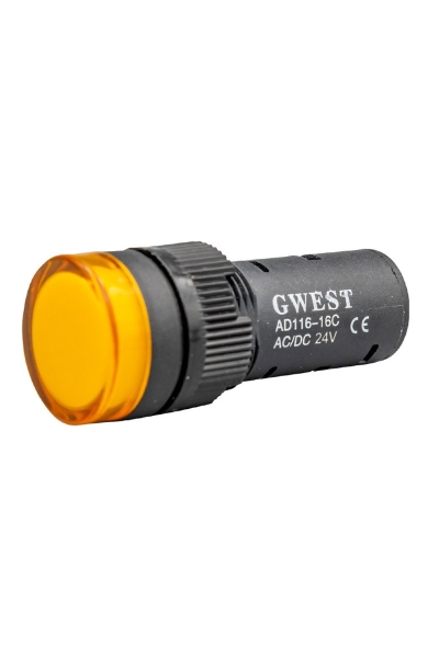 Gwest - Gwest 16-24V-S 24V 16mm Sarı Ledli Sinyal Lambası