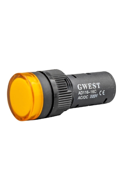 Gwest - Gwest 16-S 220V 16mm Sarı Ledli Sinyal Lambası