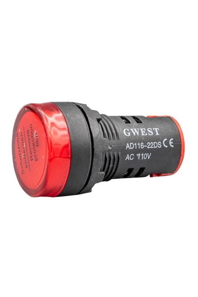 Gwest - Gwest 22-110V-K 110V 22mm Kırmızı Ledli Sinyal Lambası