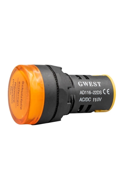 Gwest - Gwest 22-110V-S 110V 22mm Sarı Ledli Sinyal Lambası