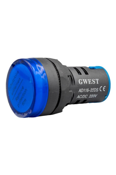 Gwest - Gwest 22-M 220V 22mm Mavi Ledli Sinyal Lambası