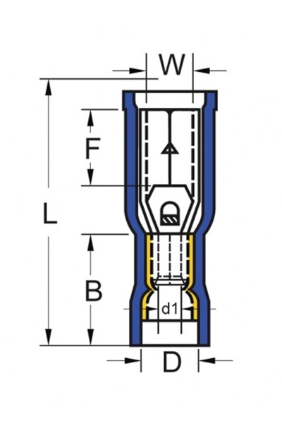 Gwest GBD-5050 4.0-6.0mm2 100 Adet Dişi Terminal İzoleli Kablo Ucu - Thumbnail