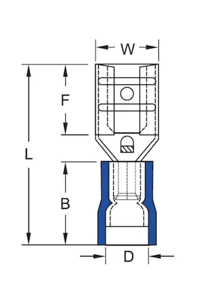 Gwest GFD-5638 4.0-6.0mm2 200 Adet Dişi Faston Tip İzoleli Kablo Ucu - Thumbnail