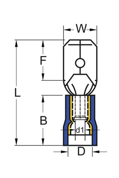 Gwest GFE-1638 0.50-1.50mm2 200 Adet Erkek Faston Tip Terminal - Thumbnail