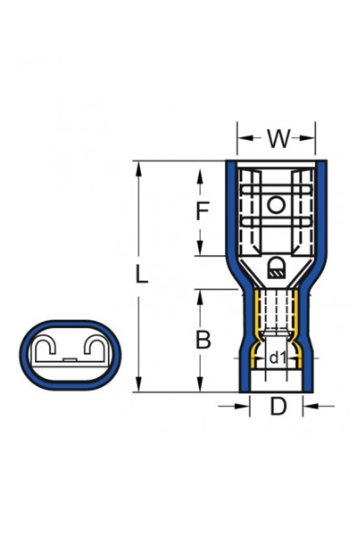 Gwest GFFD-2638 1.50-2.50mm2 200 Adet Tam İzoleli Dişi Faston Tip Kablo Ucu - Thumbnail