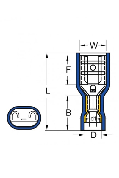 Gwest GFFD-5638 4.0-6.0mm2 100 Adet Tam İzoleli Dişi Faston Tip Kablo Ucu - Thumbnail