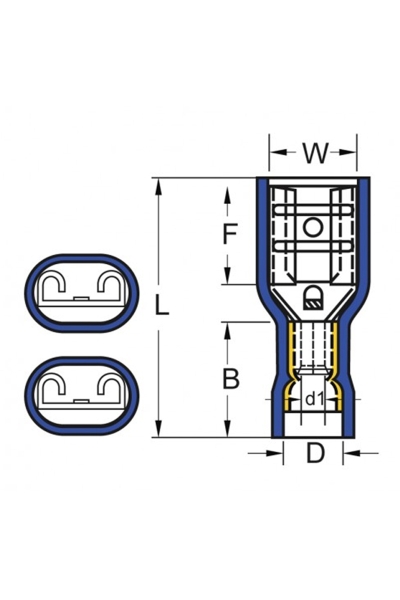Gwest GPFD-5638 4.0-6.0mm2 100 Adet İzoleli Polyamid Dişi Faston Kablo Ucu - Thumbnail