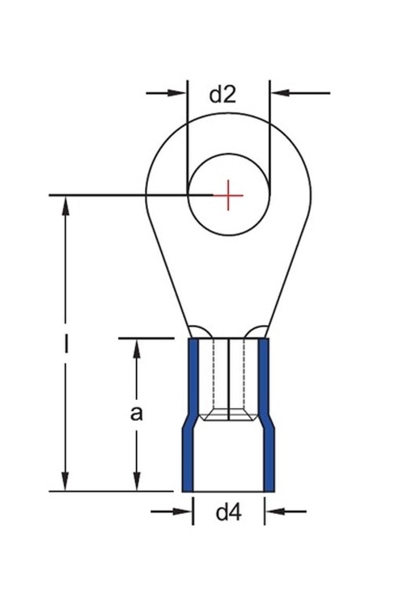 Gwest GYU-406 4.0-6.0mm2 100 Adet Yuvarlak Tip İzoleli Kablo Ucu - Thumbnail