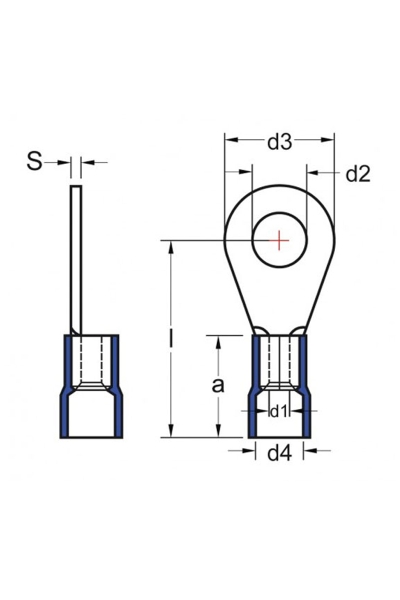 Gwest GYU-602 200 Adet 1.5-2.5mm2 Mavi Yuvarlak İzoleli Kablo Ucu - Thumbnail