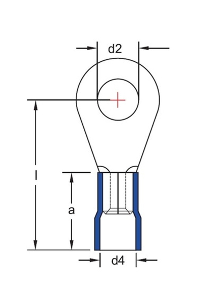 Gwest GYU-806 4.0-6.0mm2 100 Adet Yuvarlak Tip İzoleli Kablo Ucu - Thumbnail