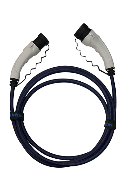 Hims EMEF-22T2-MB-3 Beyaz Soketli 22kW Mavi 3m Elektrikli Araç Şarj Kablosu - Thumbnail