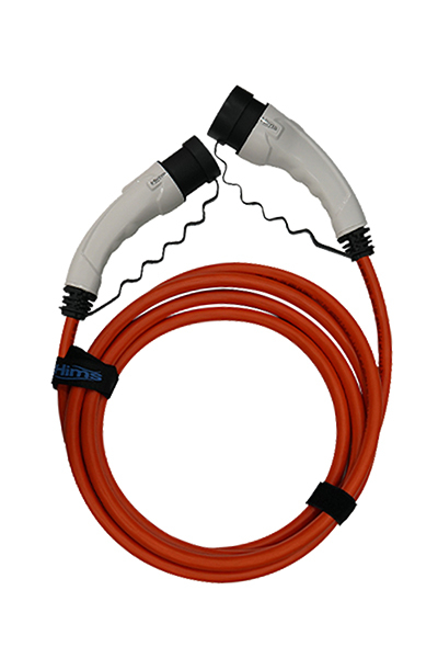 Hims EMEF-22T2-TB-3 Beyaz Soketli 22kW Turuncu 3m Elektrikli Araç Şarj Kablosu - Thumbnail