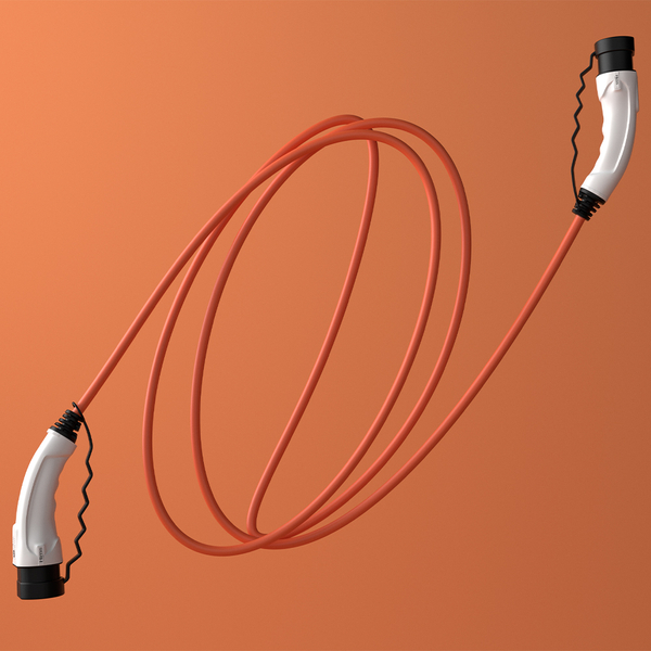 Hims EMEF-22T2-TB-3 22kW Tip 2 Soketli Turuncu 3m Elektrikli Araç Şarj Kablosu - Thumbnail