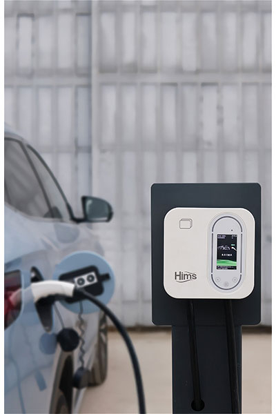 Hims HCDKB-22 22kW Tip 2 Soketli 5m Kablolu Beyaz Smart Elektrikli Araç Şarj İstasyonu - Thumbnail