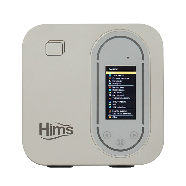 Hims HCDKB-22 22kw Destekli 5m Kablolu Smart Beyaz Elektrikli Araç Şarj İstasyonu - Thumbnail