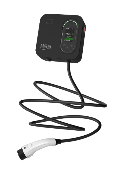 Hims HCDKS-22 22kW Tip 2 Soketli 5m Kablolu Siyah Smart Elektrikli Araç Şarj İstasyonu - Thumbnail