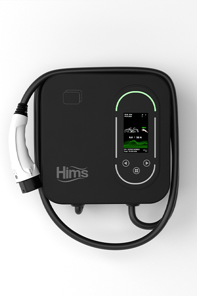 Hims HCDKS-22 22kW Tip 2 Soketli 5m Kablolu Siyah Smart Elektrikli Araç Şarj İstasyonu - Thumbnail