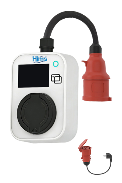 Hims - Hims HCTS-22-B 22kW Kilitli Soketli Beyaz Taşınabilir Araç Şarj Cihazı